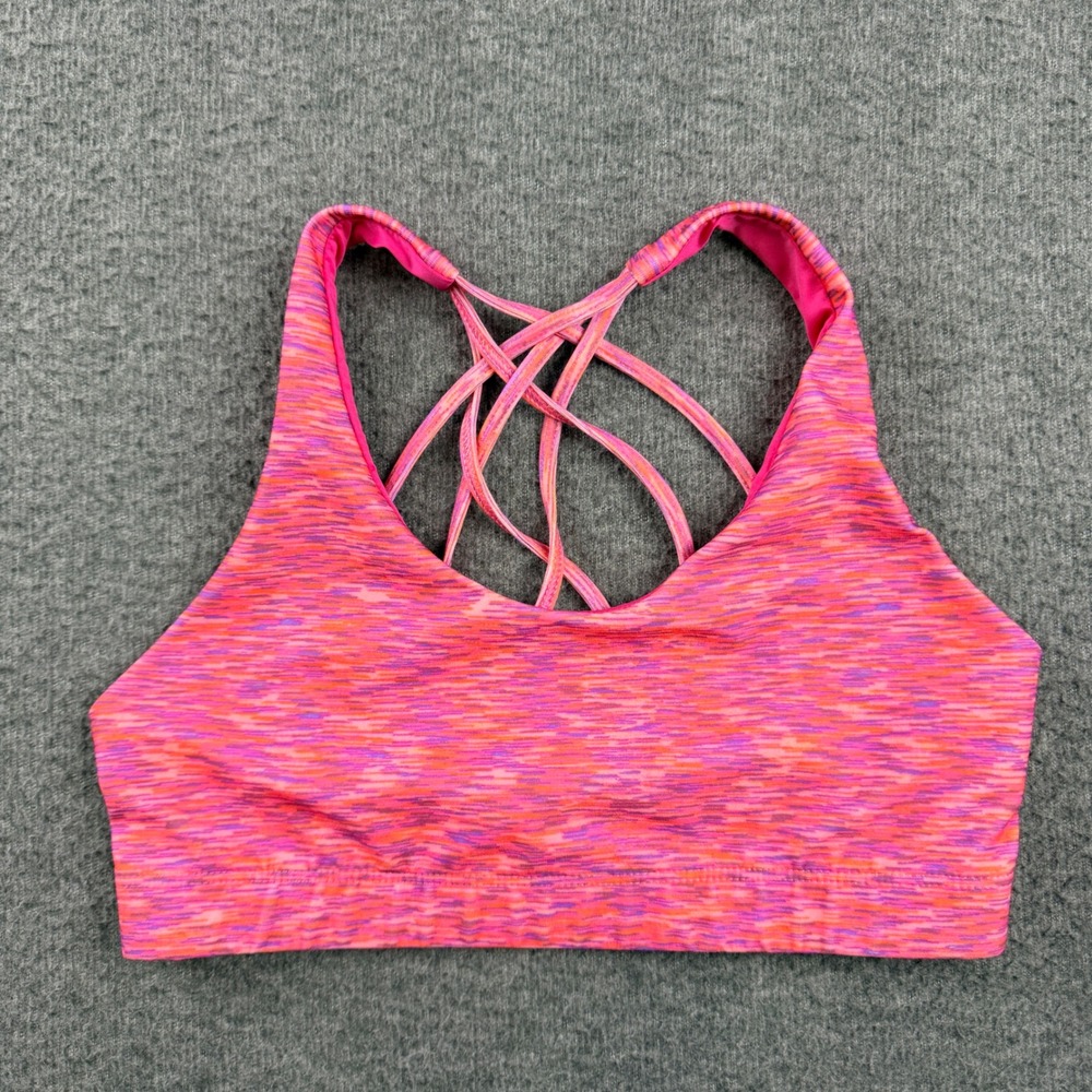 Mossimo Supply Co Women's S Small Pink Space Dye Strappy Back Sports Bra